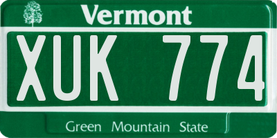 VT license plate XUK774