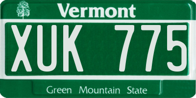 VT license plate XUK775