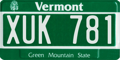 VT license plate XUK781