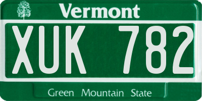 VT license plate XUK782
