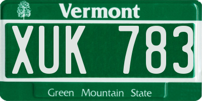 VT license plate XUK783