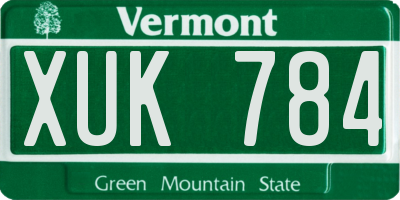VT license plate XUK784