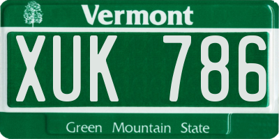 VT license plate XUK786