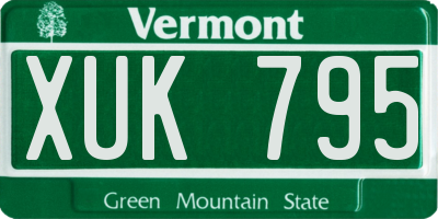 VT license plate XUK795