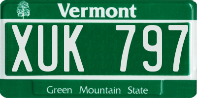 VT license plate XUK797