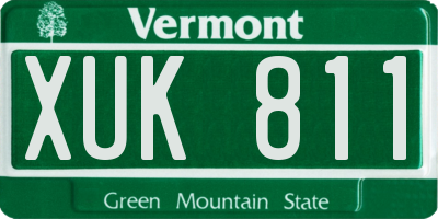 VT license plate XUK811