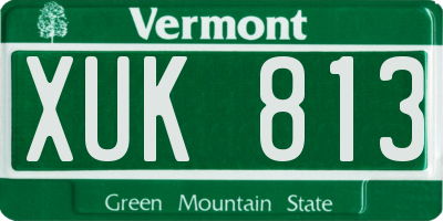 VT license plate XUK813