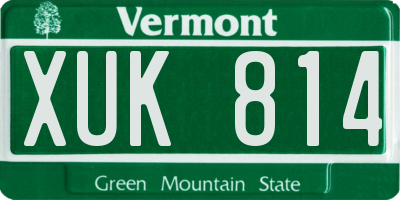 VT license plate XUK814