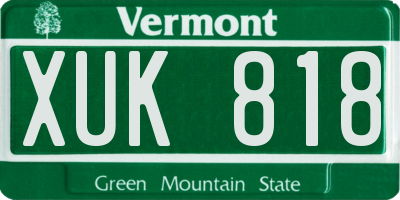 VT license plate XUK818