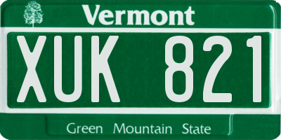 VT license plate XUK821
