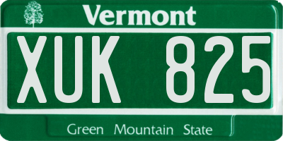 VT license plate XUK825