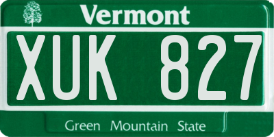 VT license plate XUK827