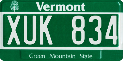 VT license plate XUK834