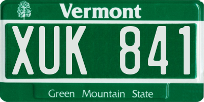 VT license plate XUK841