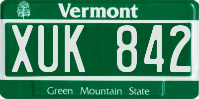 VT license plate XUK842