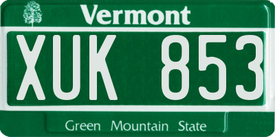 VT license plate XUK853