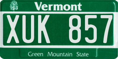 VT license plate XUK857
