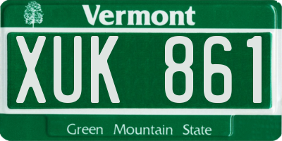 VT license plate XUK861