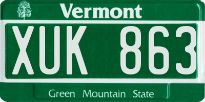 VT license plate XUK863