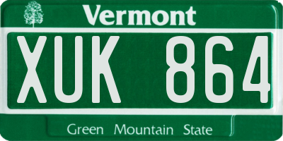 VT license plate XUK864