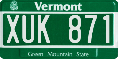 VT license plate XUK871