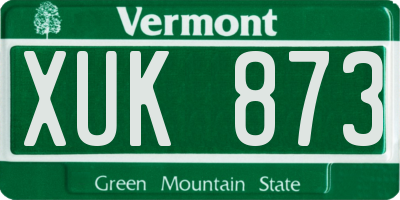 VT license plate XUK873