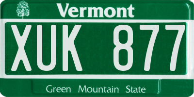 VT license plate XUK877