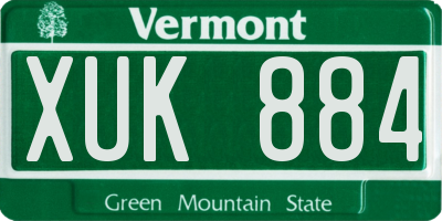 VT license plate XUK884
