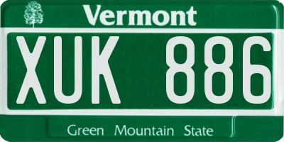 VT license plate XUK886