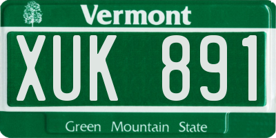 VT license plate XUK891