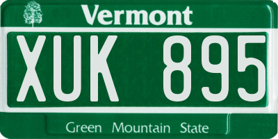 VT license plate XUK895