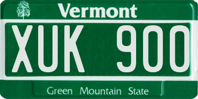 VT license plate XUK900