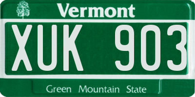 VT license plate XUK903