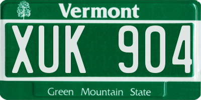 VT license plate XUK904