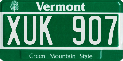 VT license plate XUK907