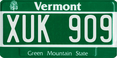 VT license plate XUK909