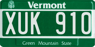 VT license plate XUK910