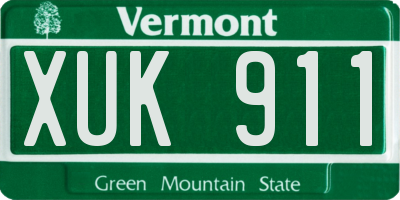 VT license plate XUK911