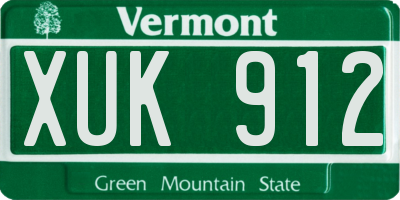 VT license plate XUK912
