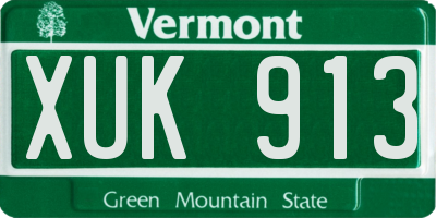 VT license plate XUK913
