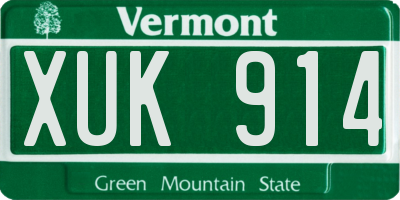 VT license plate XUK914