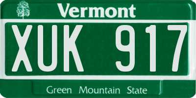 VT license plate XUK917