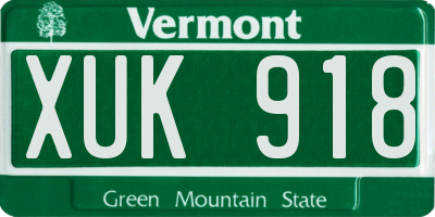 VT license plate XUK918