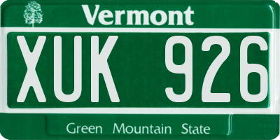 VT license plate XUK926