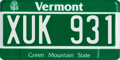 VT license plate XUK931