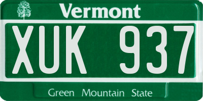VT license plate XUK937