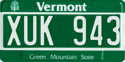 VT license plate XUK943