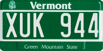 VT license plate XUK944