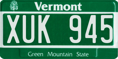 VT license plate XUK945