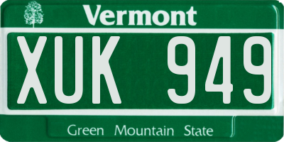 VT license plate XUK949